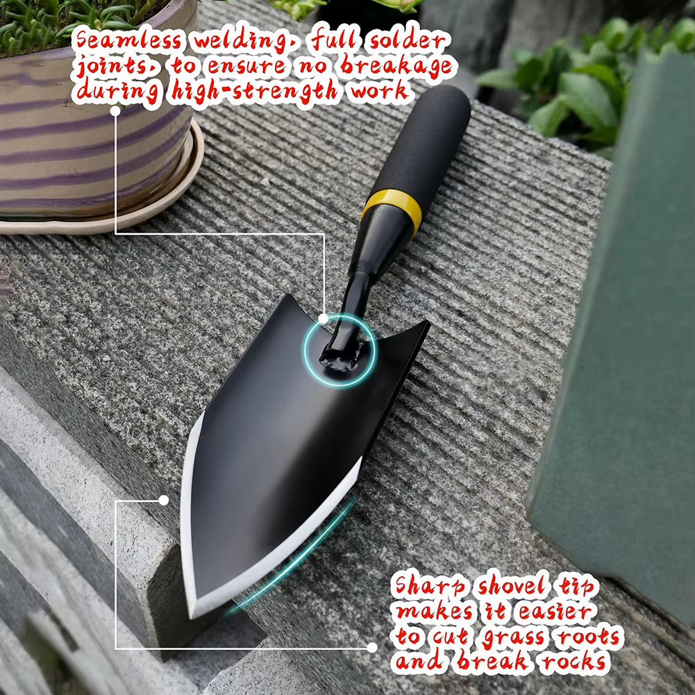 Garden Shovel - Heavy Duty Gardening Hand Trowel, Carbon Steel Garden Trowel with Rubberized Handle, Trowel Garden Tool for Dili