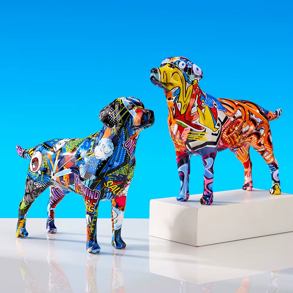 Creative Colorful Art Animal Labrador Resin Crafts Home Decoration Color Modern Simple Home Decoration Living Room