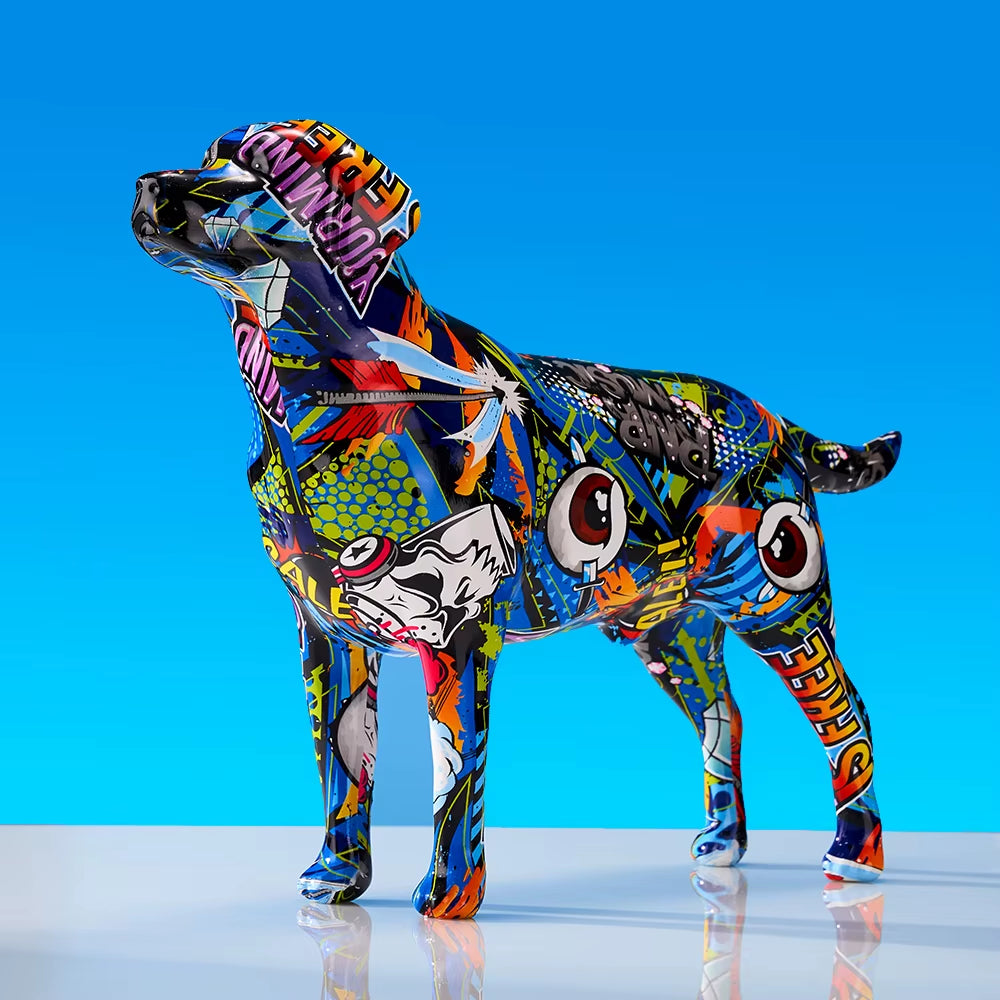 Creative Colorful Art Animal Labrador Resin Crafts Home Decoration Color Modern Simple Home Decoration Living Room