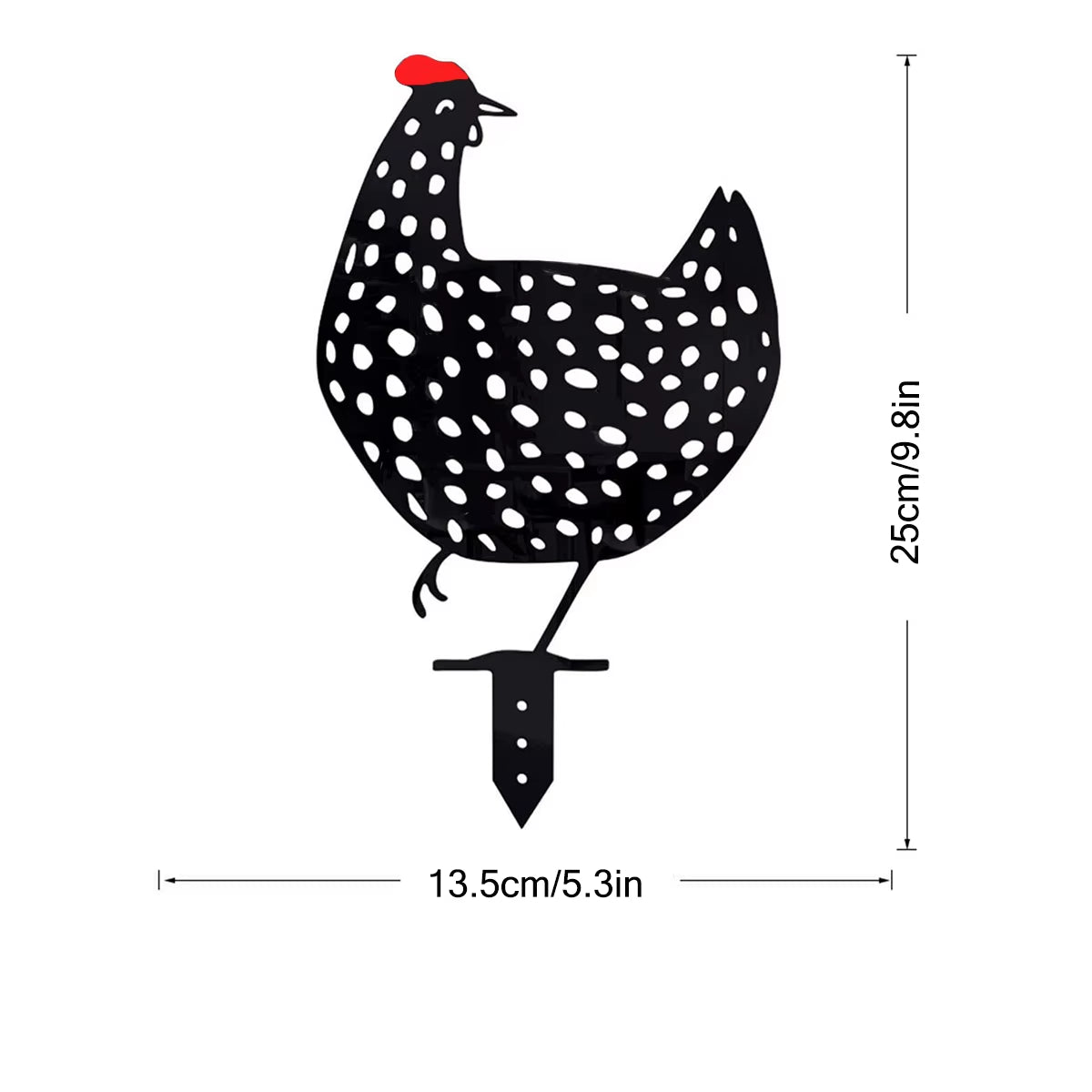 1Pc Lovely Garden Decorations Garden Decorative Stakes Metal Chicken Garden Decorations Lawn Stake Decorations