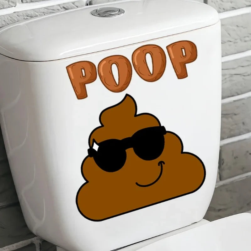 Poop Funny Creative Wc Waterproof Sticker Pvc Self-Adhesive Decorative for Home Bathroom Toilet Accessories Home Decoration