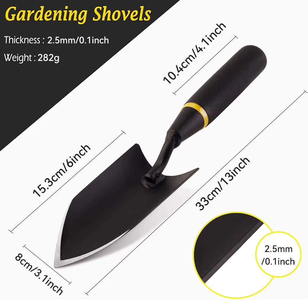 Garden Shovel - Heavy Duty Gardening Hand Trowel, Carbon Steel Garden Trowel with Rubberized Handle, Trowel Garden Tool for Dili