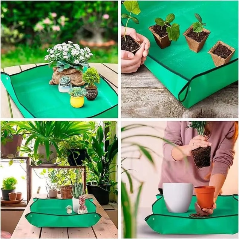 Waterproof Foldable Planting Mat Garden Mat Garden Potting Pad for Flowerpot Transplanting Mixing Soil Plant Pruning Garden Tool