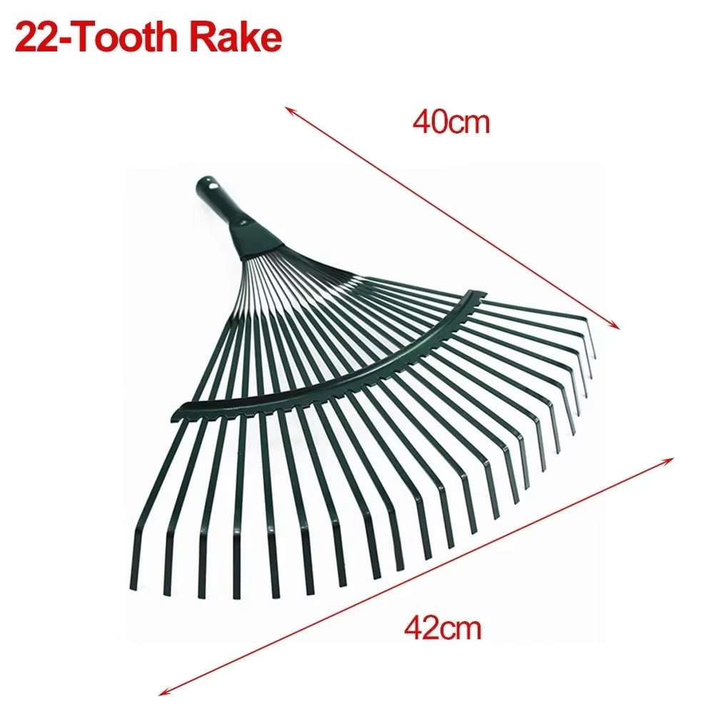 Garden Leaf Rake Hay Deciduous Farming Rake 22-Tooth Garden Tool without Handle Home Garden Ripper Tool