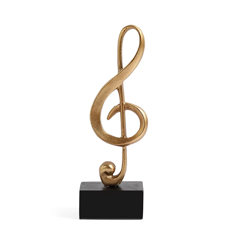Musical Note Figurines Home Decoration Resin Golden Sculpture Home Decor Desk Piano Office TV Cabinet Ornaments Souvenirs
