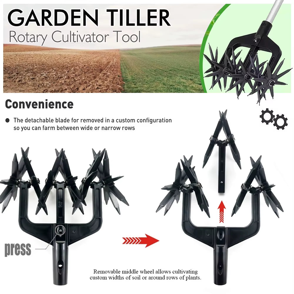Garden Aerator Garden Soil Scarifier Wear Resistant 2 in 1 Ventilated Scarifier Rotary Tiller for Garden Rotary Cultivator Tool