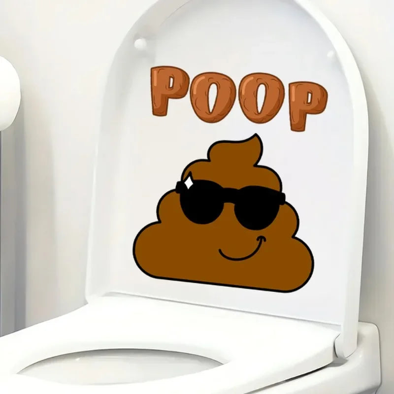 Poop Funny Creative Wc Waterproof Sticker Pvc Self-Adhesive Decorative for Home Bathroom Toilet Accessories Home Decoration
