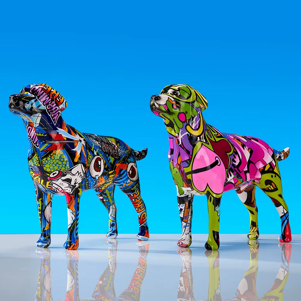 Creative Colorful Art Animal Labrador Resin Crafts Home Decoration Color Modern Simple Home Decoration Living Room
