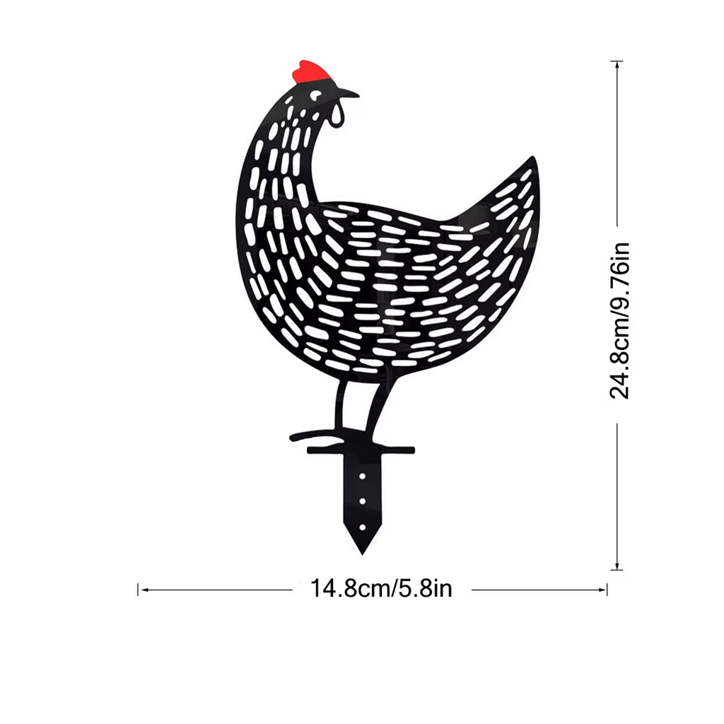 1Pc Lovely Garden Decorations Garden Decorative Stakes Metal Chicken Garden Decorations Lawn Stake Decorations
