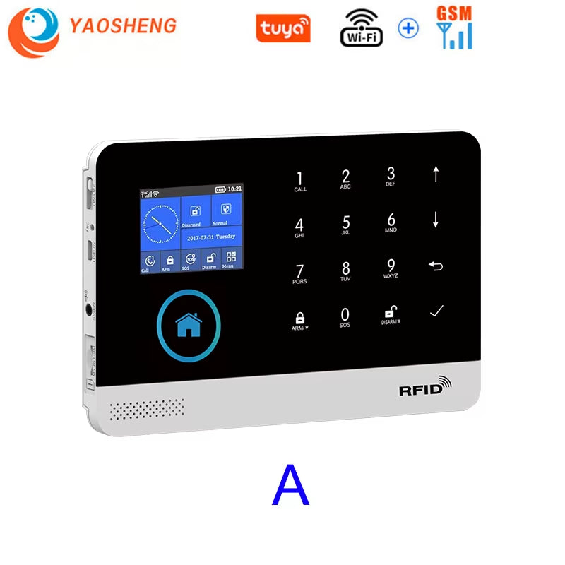 Wireless Home Alarm System Tuya Smart Home WIFI 2G GSM Security Alarms for Home with Motion Sensor with Alexa & Google Home