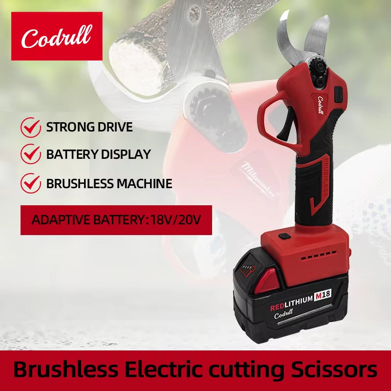 For Milwaukee 18V Brushless Electric Pruning Shears Pruner Cordless Electric Garden Scissors Fruit Tree Garden Tool Garden Bons