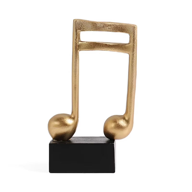 Musical Note Figurines Home Decoration Resin Golden Sculpture Home Decor Desk Piano Office TV Cabinet Ornaments Souvenirs
