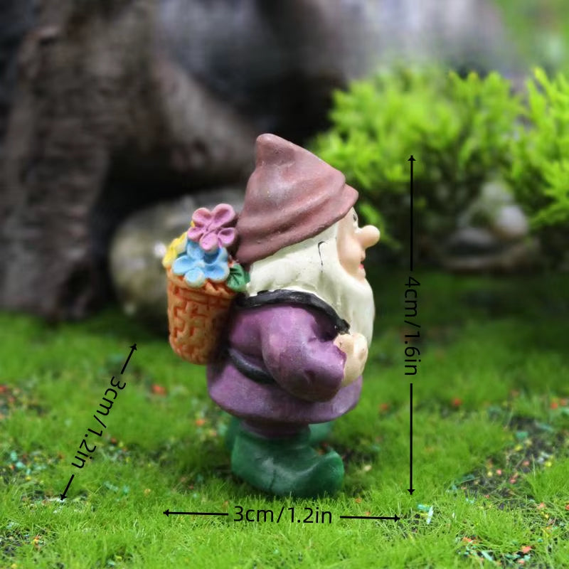 7Pcs Fairy Garden Accessories Outdoor, Garden Gnomes Decorations, Mini Gnomes Garden Set, Seven Dwarfs Statue for Fairy Garden
