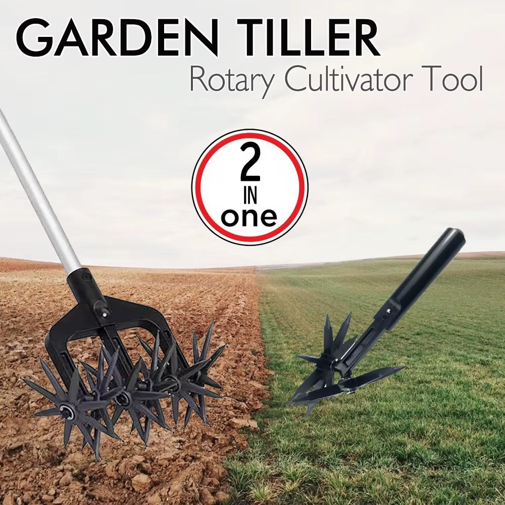 Garden Aerator Garden Soil Scarifier Wear Resistant 2 in 1 Ventilated Scarifier Rotary Tiller for Garden Rotary Cultivator Tool