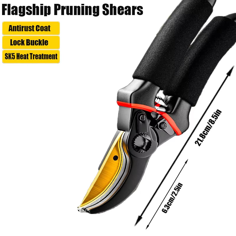 Garden Cutting Tools for Tree Trimmers Orchard Shears Garden Hand Prun Treeer with SK5 Steel Blades Pruning Garden Fruit