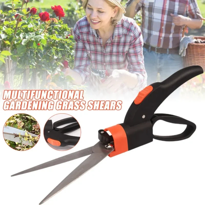 Garden Scissors Lawn Garden Mowing Shears with 360 Degree Rotating Cutting Head Garden Grass Shears for Edge Cutting