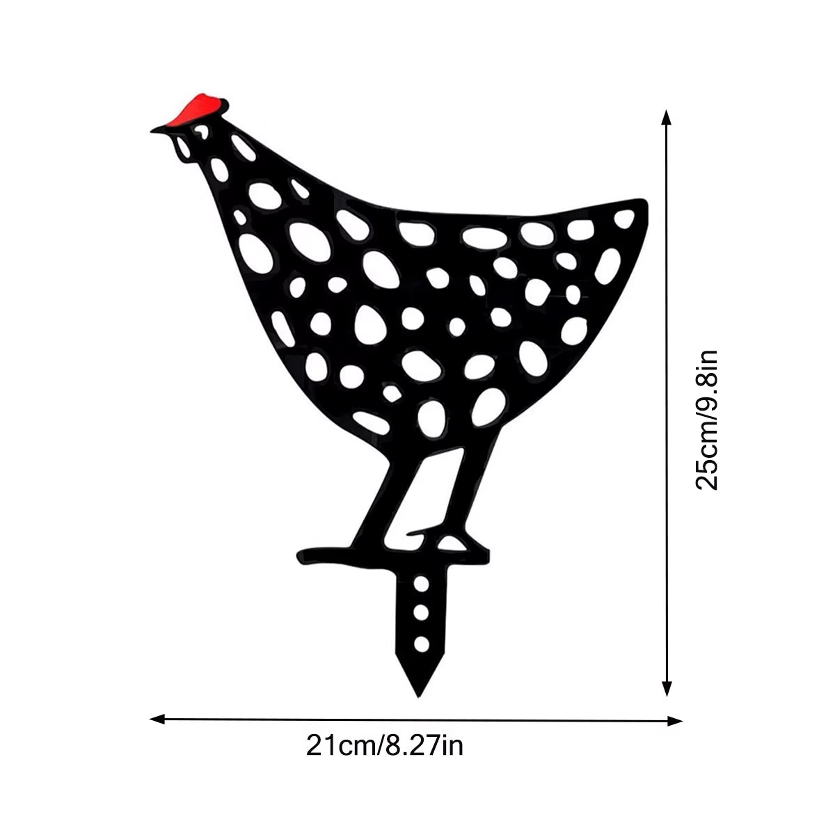 1Pc Lovely Garden Decorations Garden Decorative Stakes Metal Chicken Garden Decorations Lawn Stake Decorations