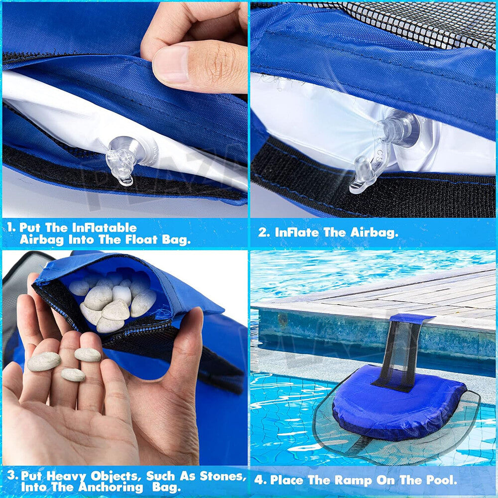 Swimming Pool Rescue Critter Animal save Escape Ramp Swimline Frog Log Au Stock