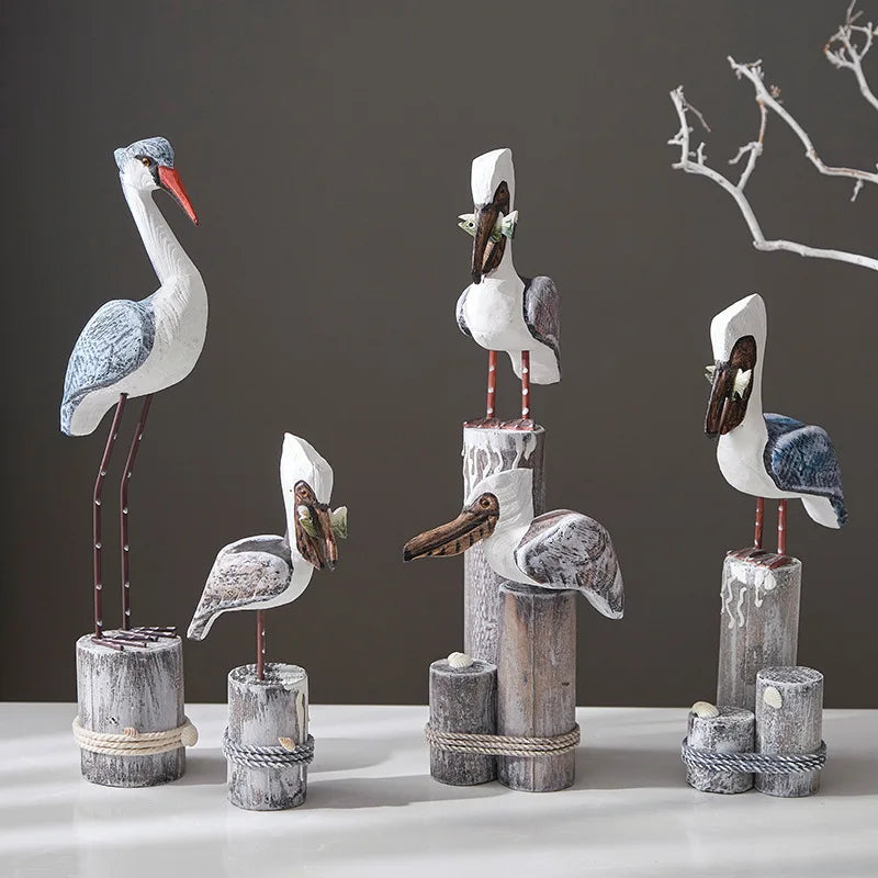 Creative Environmentally Solid Wooden Stumps Birds Mediterranean Home Decor, Wooden Handicrafts,Home Decorations and Ornaments