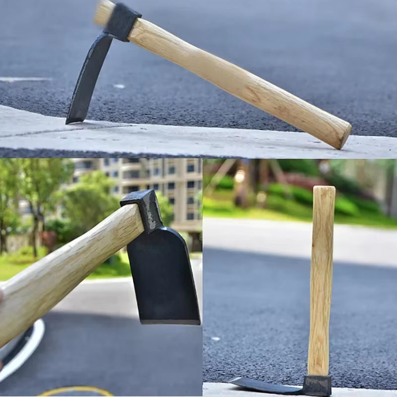 35Cm Indispensable Garden Hoes Dual Headed Weeding Tool Portable Garden Hand Tool with Wooden Handle Hoe Garden Tools
