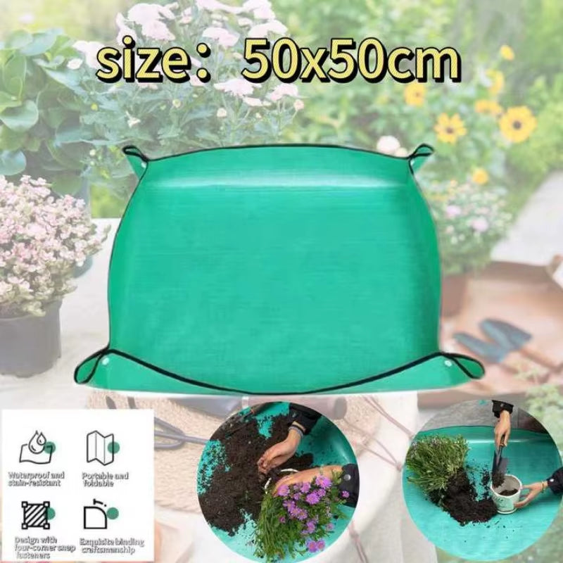 Waterproof Foldable Planting Mat Garden Mat Garden Potting Pad for Flowerpot Transplanting Mixing Soil Plant Pruning Garden Tool