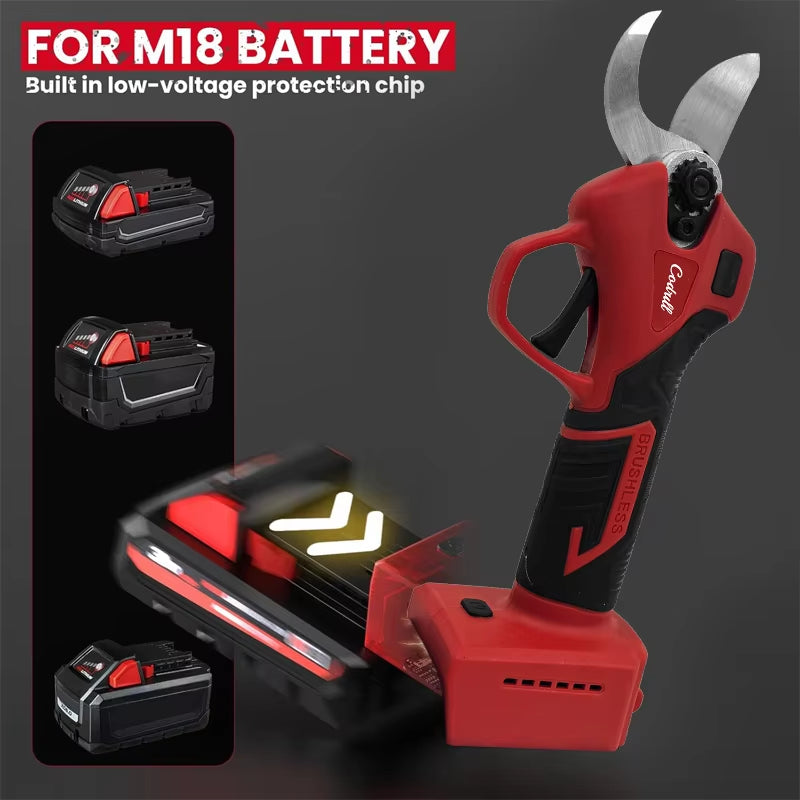 For Milwaukee 18V Brushless Electric Pruning Shears Pruner Cordless Electric Garden Scissors Fruit Tree Garden Tool Garden Bons