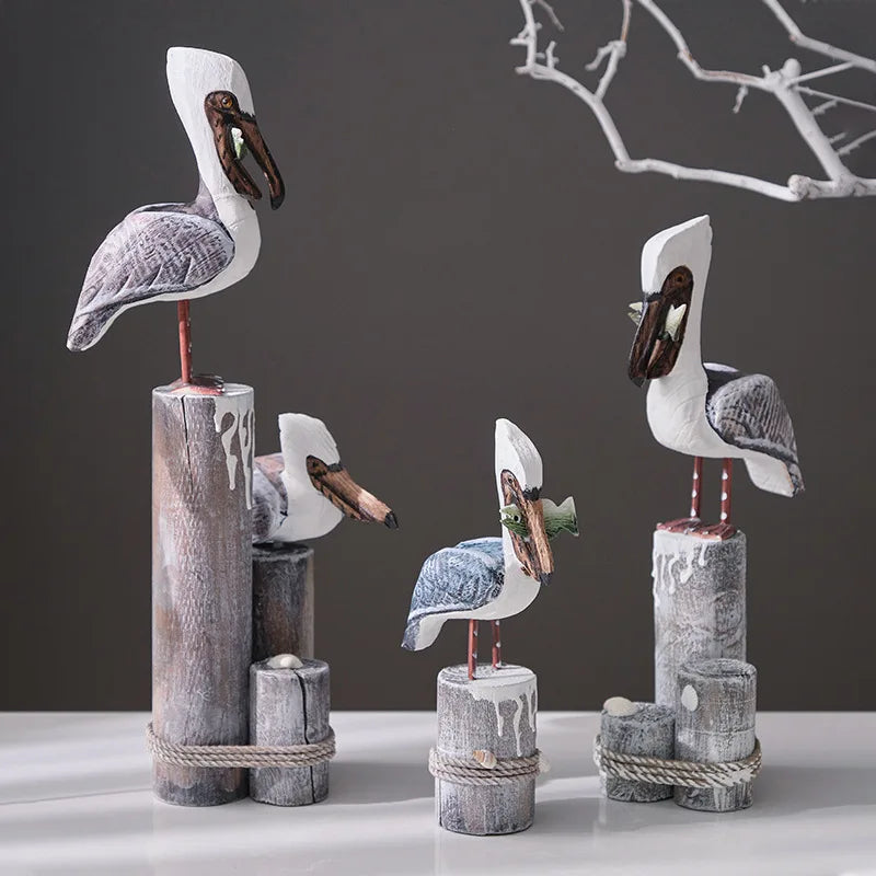 Creative Environmentally Solid Wooden Stumps Birds Mediterranean Home Decor, Wooden Handicrafts,Home Decorations and Ornaments