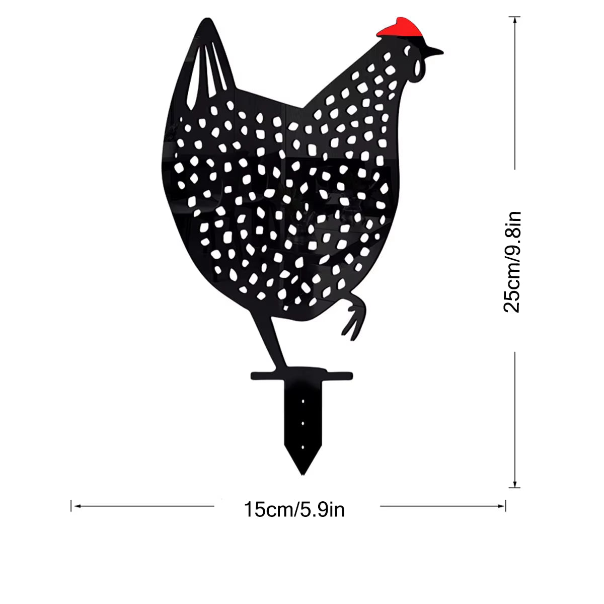 1Pc Lovely Garden Decorations Garden Decorative Stakes Metal Chicken Garden Decorations Lawn Stake Decorations