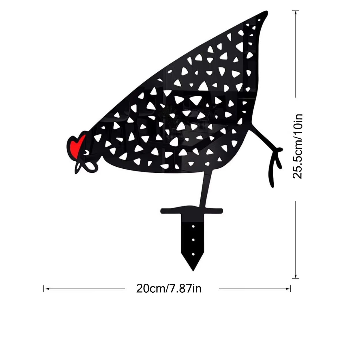 1Pc Lovely Garden Decorations Garden Decorative Stakes Metal Chicken Garden Decorations Lawn Stake Decorations