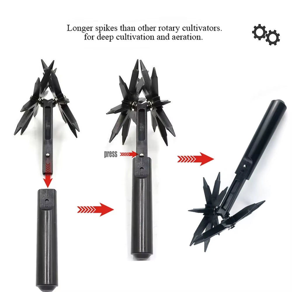 Garden Aerator Garden Soil Scarifier Wear Resistant 2 in 1 Ventilated Scarifier Rotary Tiller for Garden Rotary Cultivator Tool